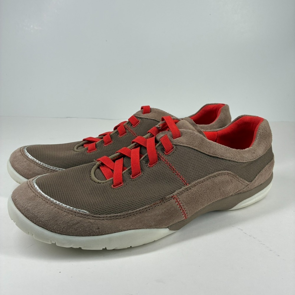 Clarks Vailee Aster Women's 11W Brown Suede Mesh Slip-On Comfort Walking Sneaker